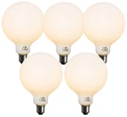 Zestaw 5 Ściemniana żarówka LED E27 Opal G125 5W 450lm 2200K