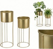 Złote stojaki na kwiaty glamour OSMOS, 2 osłonki