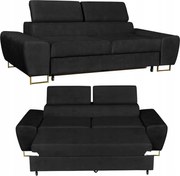 Sofa kanapa Bosso salon Family meble czarna welur reg zagłówek