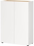 Biała szafka w dekorze dębu 74x105x33 cm Alviano – Germania