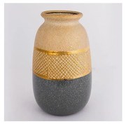 Wazon ceramiczny 25,5x15,5 cm złoty/szary