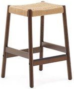 Brązowe/w naturalnym kolorze hokery zestaw 2 szt. z litego drewna dębowego (wysokość siedziska 66 cm) Yalia – Kave Home