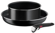Tefal - Zestaw 3 części naczyń INGENIO EASY COOK & CLEAN BLACK