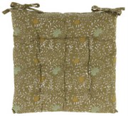 Poduszka na krzesło wiązana, wzór w kwiaty, 100% bawełny, 40 x 40 cm