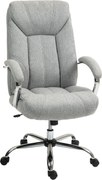 Vinsetto Ergonomiczne Krzesło Biurowe z Wysokim Oparciem, Oddychająca Tkanina, Regulowana Wysokość, Szare