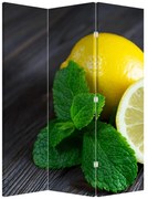 Parawan - Cytryna i mięta na stole (126x170 cm)