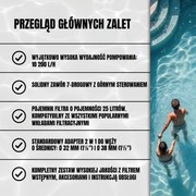 Filtr piaskowy do basenu AQUA, 10 200 l/h, niebieska Jurhan