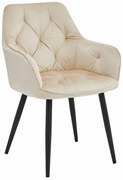 Beżowe stylowe krzesło pikowane T0-Z53