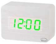 Zegar budzik drewniany led elektroniczny cyfrowy stojący - termometr + data