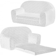 Mini Sofka Dla Dzieci, Piankowa 77x35cm Rozkładana - Szary Gwiazdozbiór Na Białym Tle