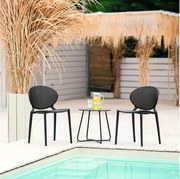 Krzesło ogrodowe 41x77,5x48 cm czarne zestaw 4 szt.