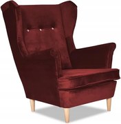 Fotel Uszak wiśniowy ciemnoczerwony mieszkanie