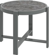 Outsunny Okrągły stolik ogrodowy odporny na warunki atmosferyczne aluminiowy stół balkonowy z wykończeniem marmurowym szary
