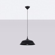 Lampy wiszące skandynawski Quarix, stal - 1 źródło światła 4000K - L.34 x H.74 cm - czarny