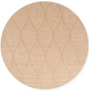 Dywan zewnętrzny dwustronny Duet Liście beżowo-kremowy 160 cm x 160 cm koło