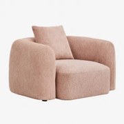 Fotel Z Tkaniny Szenilowej Coco Kwarc Różowy Chenille - Sklum