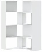 Narożny biały 4-poziomowy regał na książki R5-R25