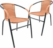 Zestaw krzeseł ogrodowych, szary/naturalny, 2szt