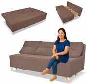 Kanapa sofa KIMO funkcja spania pojemnik Family Meble Anafi brąz sztruks