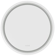 Lustro ścienne łazienkowe, okrągłe 60 cm, podświetlane srebrne DOVER 60