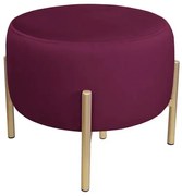 Pufa WILFRED MG VELVET śliwkowa/złota ATOS
