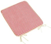 Bellatex Siedzisko Berta gładkie Kratka czerwony , 40 x 40 cm
