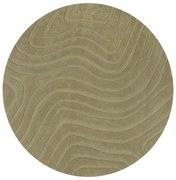 Wełniany okrągły dywan tkany ręcznie w kolorze khaki ø 160 cm Mesmerise Sage – Flair Rugs