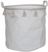 Szary okrągły pojemnik na zabawki z uchwytami G4-S58