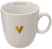 Kubek ceramiczny biały z serduszkiem FLORAL, 300 ml