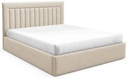 Kremowe łóżko tapicerowane z zagłówkiem 3 rozmiary T8-N98