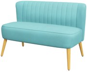 HOMCOM Sofa 2osobowa w wyglądzie lnianym Wymiary 117 dł x 565 szer x 77 wys cm Kolor zielony | Aosom PL
