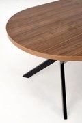Stół do jadalni okrągły rozkładany płyta orzech/czarny 100-250/100/75 PERONI