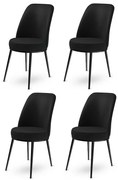 Zestaw krzeseł do jadalni Dexa Black and Black, 4 szt., 4 szt.