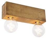Rustykalny plafon z reflektorami vintage drewno 2-światła - Bloc