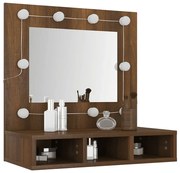 Nowoczesna toaletka z lustrem na blat brązowy dąb F3-R68