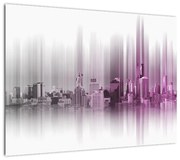 Obraz - Panorama miasta, różowo-  szara (70x50 cm)