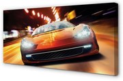Obraz na płótnie Sportowe auto miasto światła