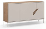 Kremowo-naturalna komoda w dekorze dębu 150x80x40 cm Lilou – Marckeric