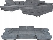 Narożnik kształt U rozkładany f. spania Savio Family meble szary sztruks