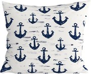 Bawełniana poszewka na poduszkę NAVYSTA POLY 45x45 cm, niebiesko-biała