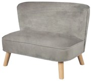 Jasnoszara aksamitna sofa dla dzieci 70 cm Lil Sofa – Roba