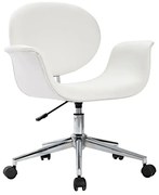 Białe obrotowe krzesło do biurka z ekoskóry B1-C26