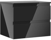 Mexen Orio szafka łazienkowa podumywalkowa 60 cm z blatem, 2 szuflady, czarna połysk - 91A10-06047-2-BFFC70