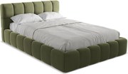 Łóżko 160 x 228 - z weluru - oliwkowy - NALU