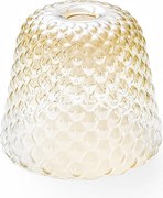 Dyfuzor szklany bursztynowy do lamp wiszących - wykończenie przezroczyste, wzór dekoracyjny, oprawka E27 (duże szkło) śr. 25 x 21,5