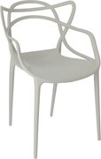 Szare minimalistyczne krzesło z podłokietnikami H0-F06
