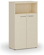 Szafa biurowa kombinowana PRIMO WOOD, drzwi na 3 poziomach, 800 x 420 x 1434 mm, brzoza
