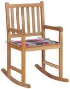 Fotel bujany z czerwono-szarą poduszką N4-K57