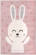 Dywan Skandi Kids Króliczek różowy 200x290 Prostokąt