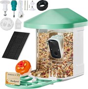 Intelligentna Karmnica dla Ptaków SucceBuy z Kamerą, 2K HD, Rozpoznawanie Gatunków za pomocą AI, Zasilanie Solarne